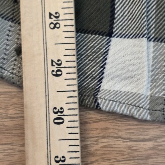 Frye Men's Jacquard Flannel Shirt Button Down Plaid Multicolor Dusky Green Large - Picture 14 of 15